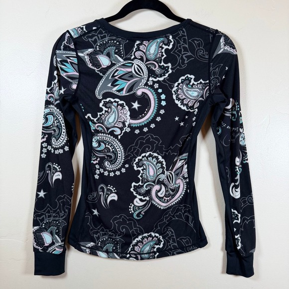 Odd Molly Love Base Layer Y2K Technical Fitted Henley Top Size XS Stretch Active - Picture 2 of 8